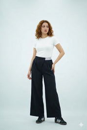 Pantalon Palazzo Contrast Chic