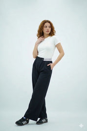 Pantalon Palazzo Contrast Chic