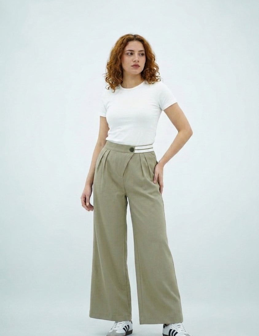 Pantalon Palazzo Contrast Chic