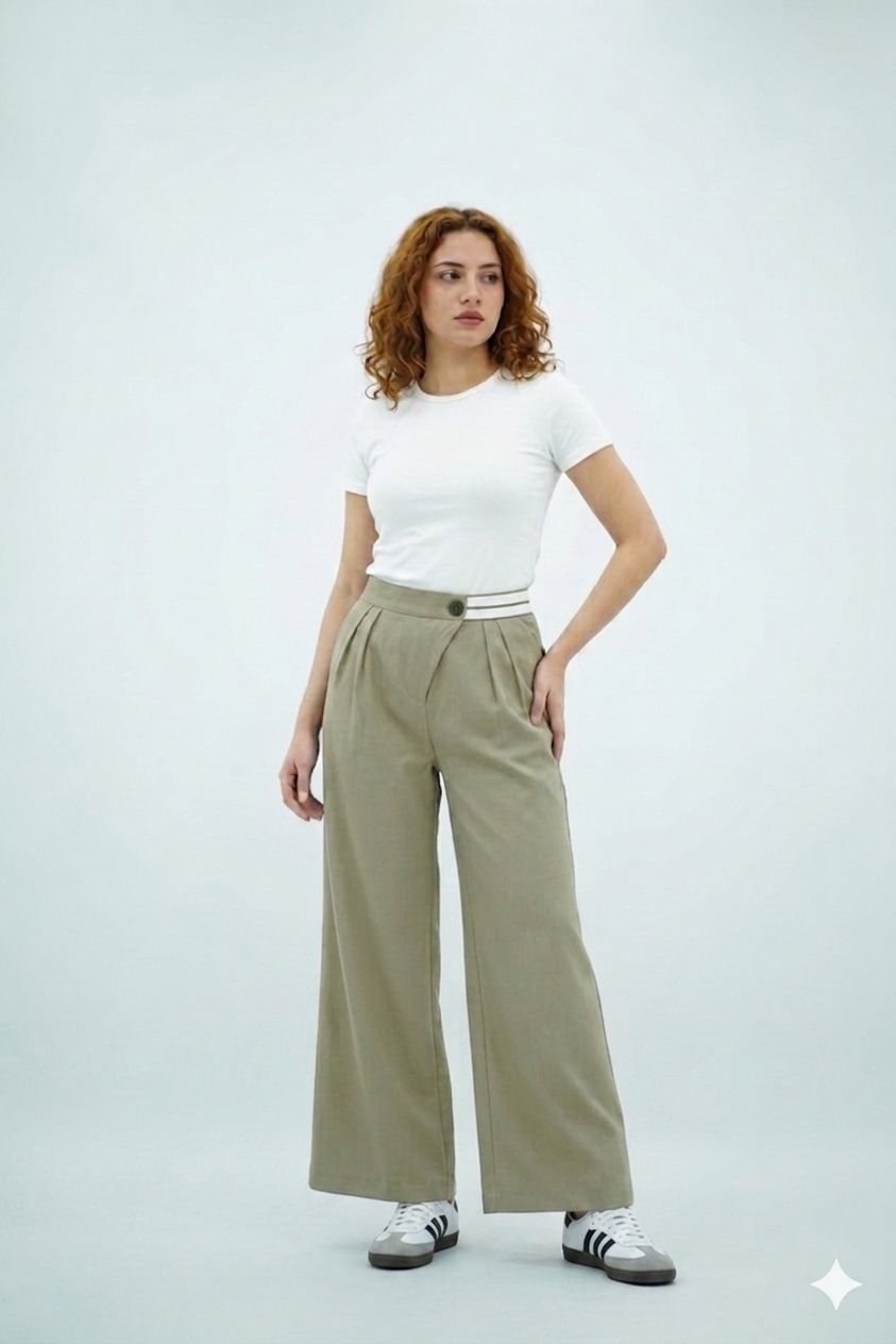Pantalon Palazzo Contrast Chic