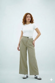 Pantalon Palazzo Contrast Chic