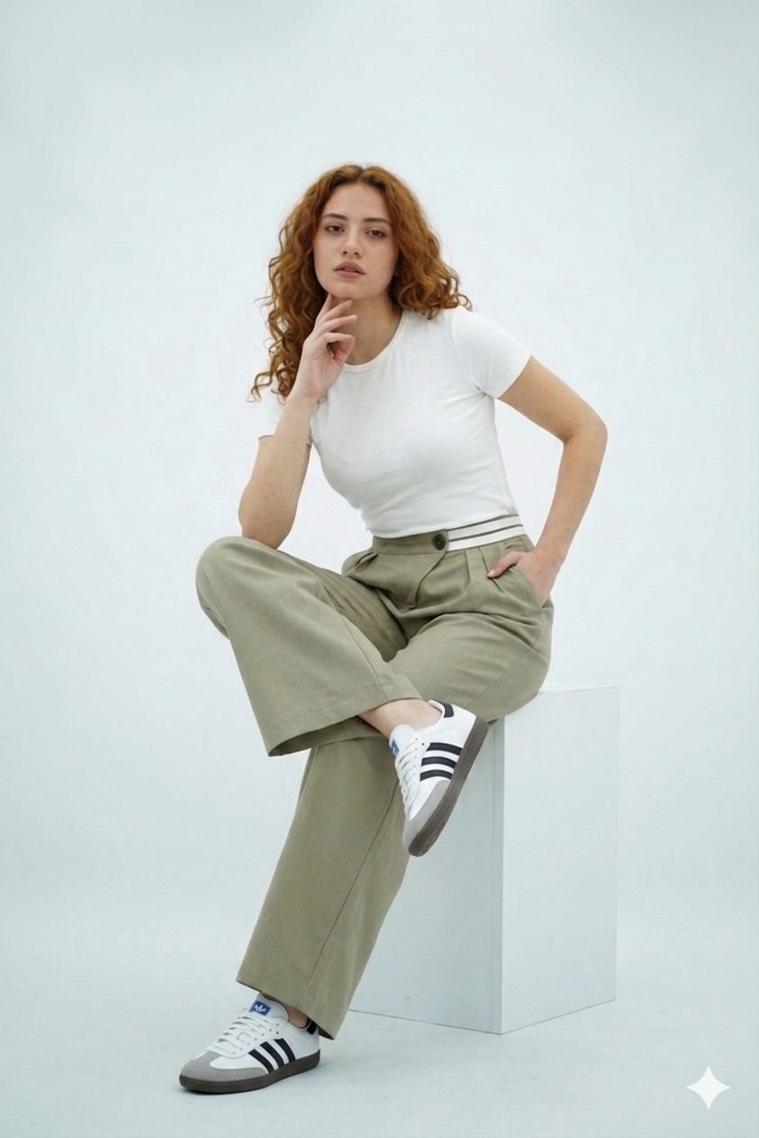 Pantalon Palazzo Contrast Chic