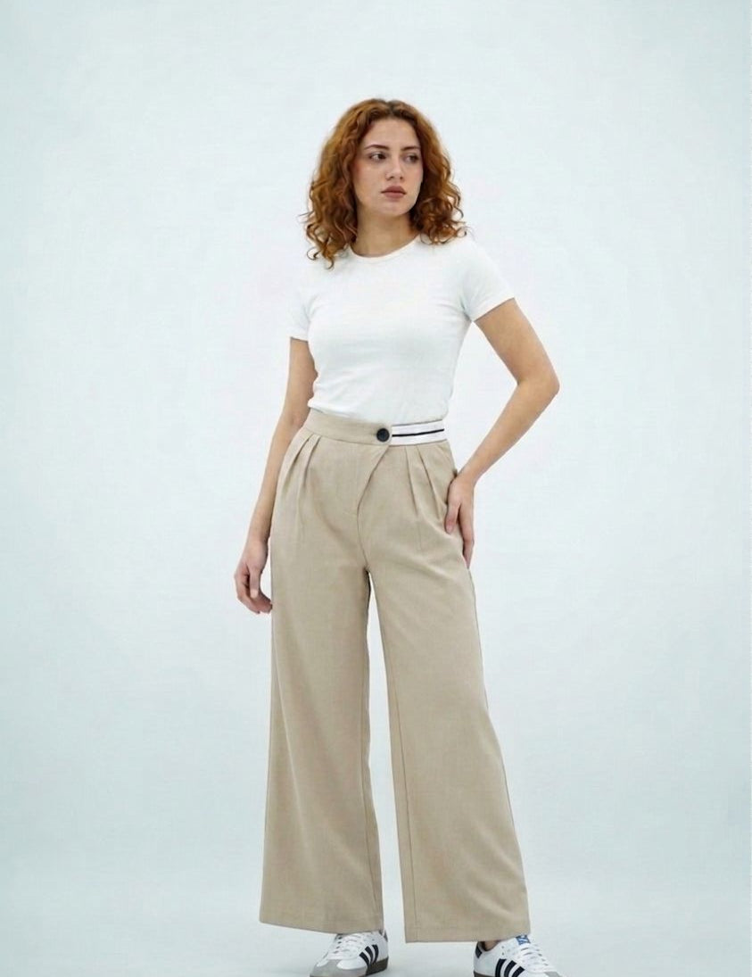 Pantalon Palazzo Contrast Chic