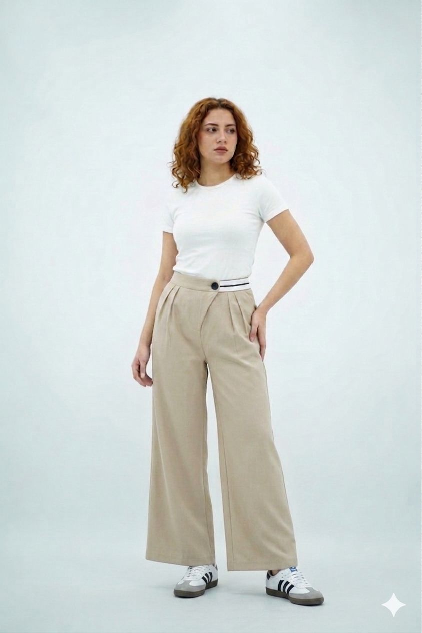 Pantalon Palazzo Contrast Chic