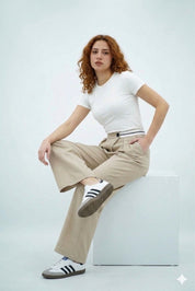 Pantalon Palazzo Contrast Chic