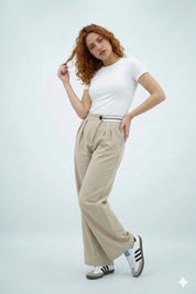 Pantalon Palazzo Contrast Chic