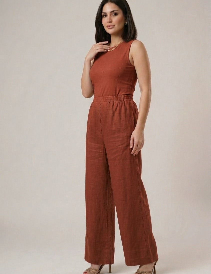 Pantalons en Lin Fluide