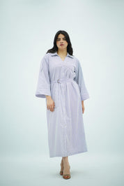 Robe Chemise à Rayures Bleues et Blanches