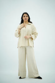Ensemble en Lin Beige Naturel – Coupe Oversize