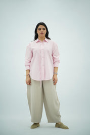 Chemise Rayée Rose Pastel
