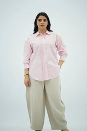 Chemise Rayée Rose Pastel