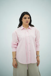 Chemise Rayée Rose Pastel
