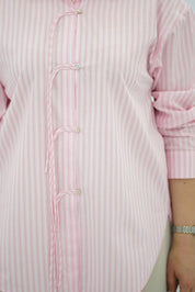 Chemise Rayée Rose Pastel