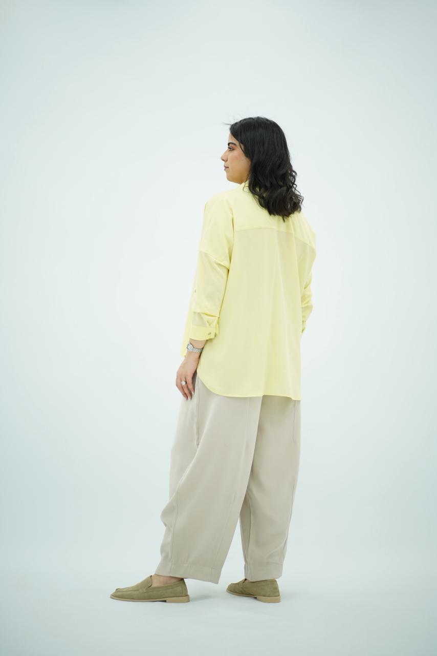 Chemise Fluide Jaune Banane