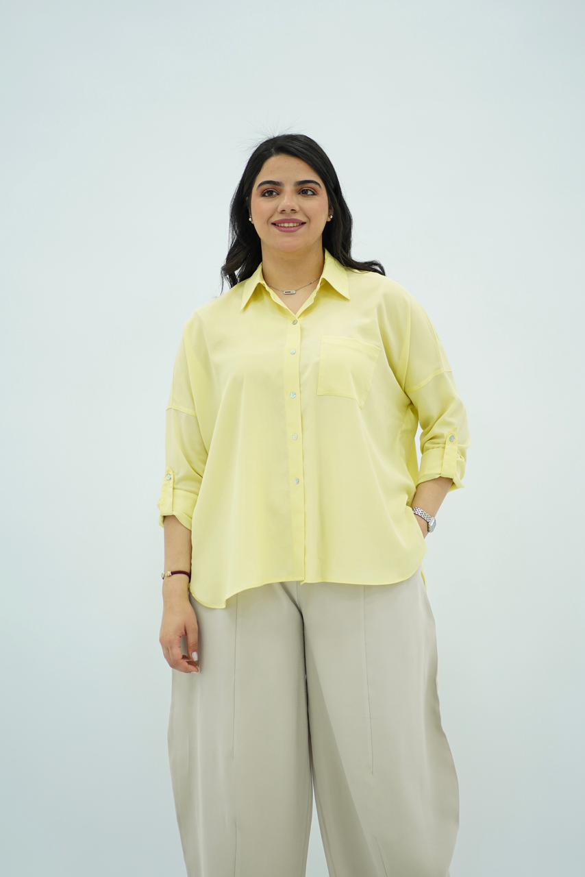 Chemise Fluide Jaune Banane