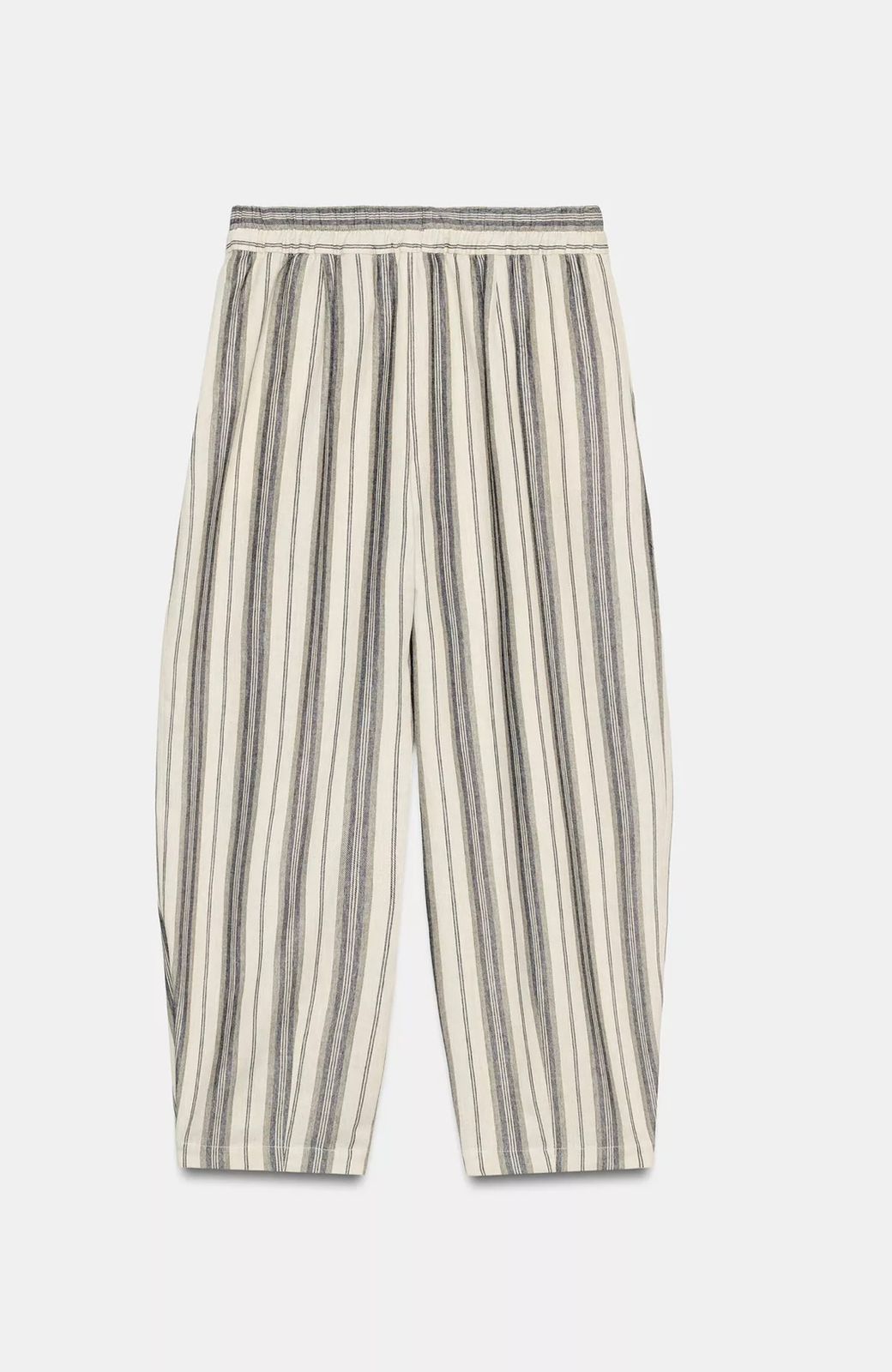 Pantalon Carotte en lin à Rayures