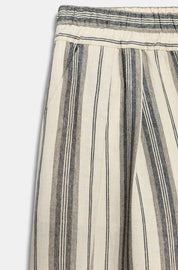 Pantalon Carotte en lin à Rayures