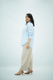Chemise Bleu ciel fines rayures