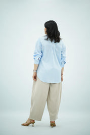Chemise Bleu ciel fines rayures