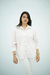 Chemise Oversize à Rayures Rouge
