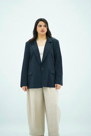 Veste oversize Bleu Nuit Rayé