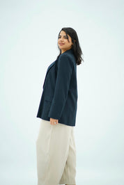 Veste oversize Bleu Nuit Rayé