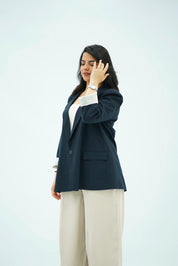 Veste oversize Bleu Nuit Rayé