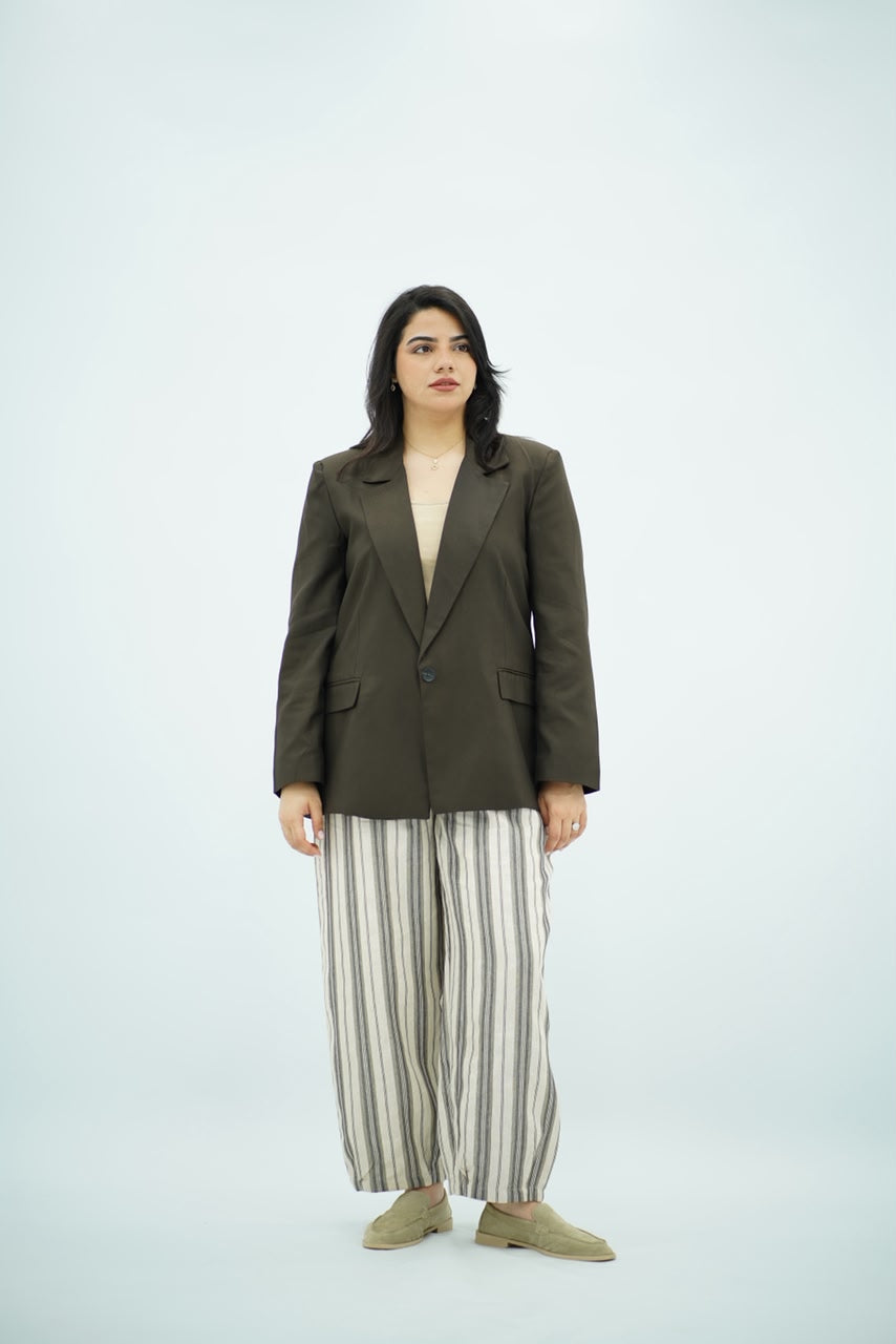 Blazer Oversize Kaki Chocolat