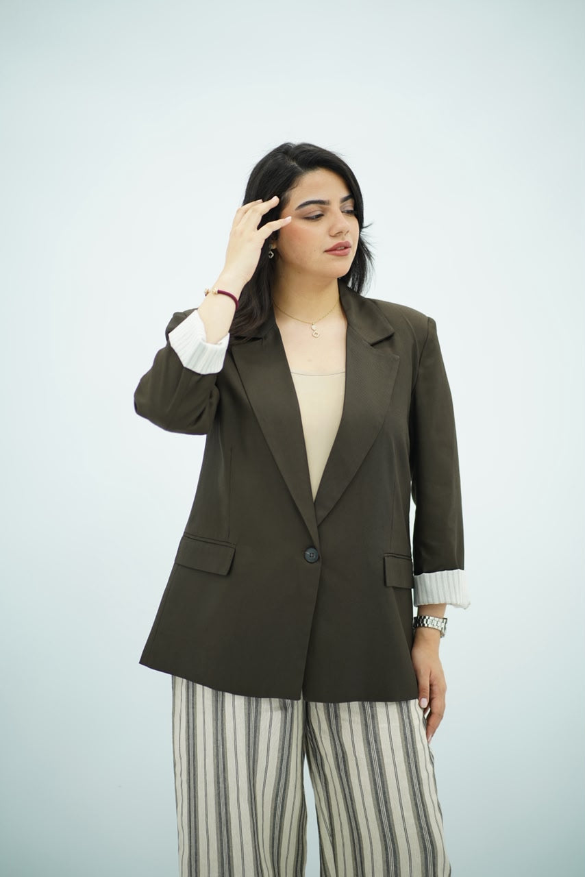 Blazer Oversize Kaki Chocolat
