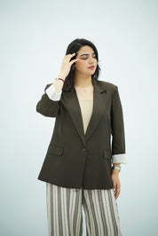 Blazer Oversize Kaki Chocolat