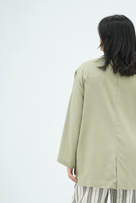 Blazer en Lin Oversize Vert Eau