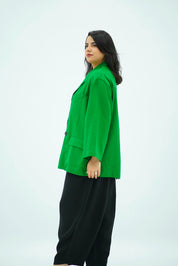 Blazer en Lin Oversize Vert Émeraude