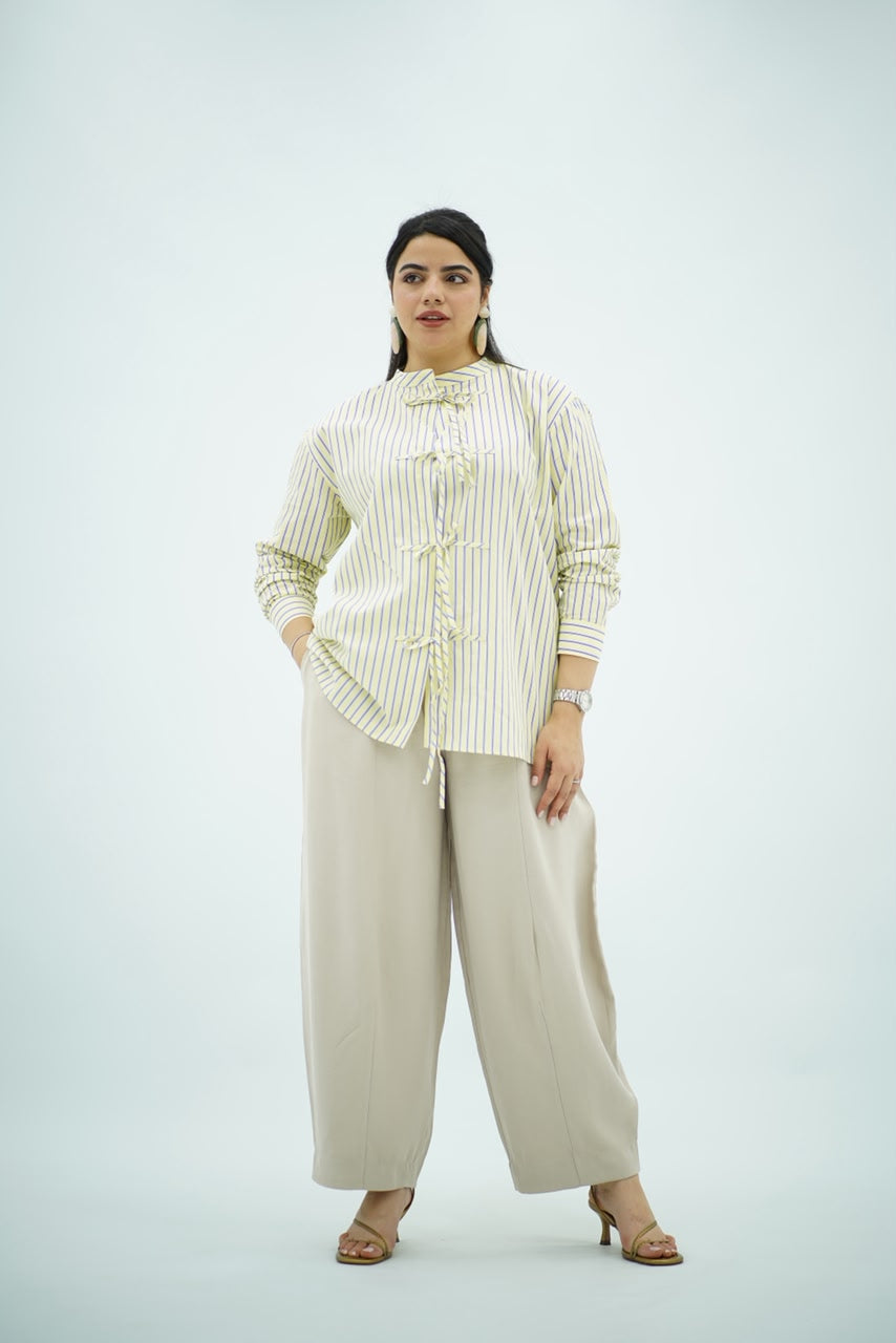 Chemise Jaune Rayée Bleu