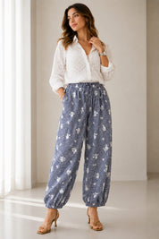 Pantalon Ballon Vichy Brodé