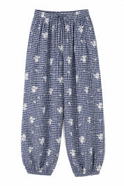 Pantalon Ballon Vichy Brodé