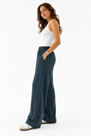 Pantalons Jogging Wide Leg à Boutons Pression