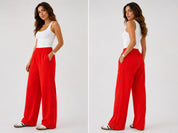 Pantalons Jogging Wide Leg à Boutons Pression