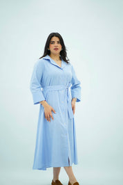 Robe Chemise Ajustée Azur