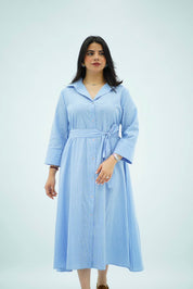 Robe Chemise Ajustée Azur