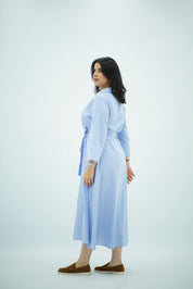 Robe Chemise Ajustée Azur