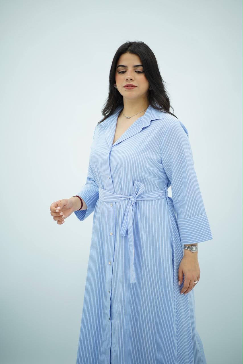 Robe Chemise Ajustée Azur