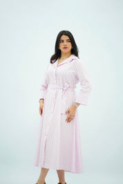 Robe Midi Évasée Rose Doux – Style Riviera