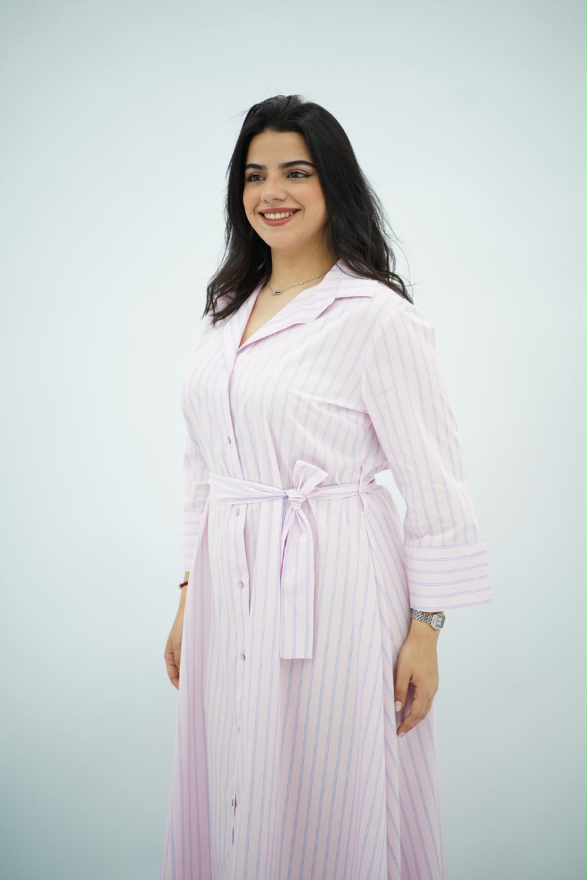 Robe Midi Évasée Rose Doux – Style Riviera