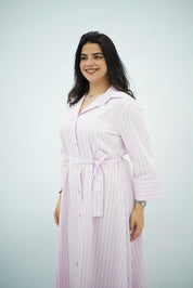Robe Midi Évasée Rose Doux – Style Riviera