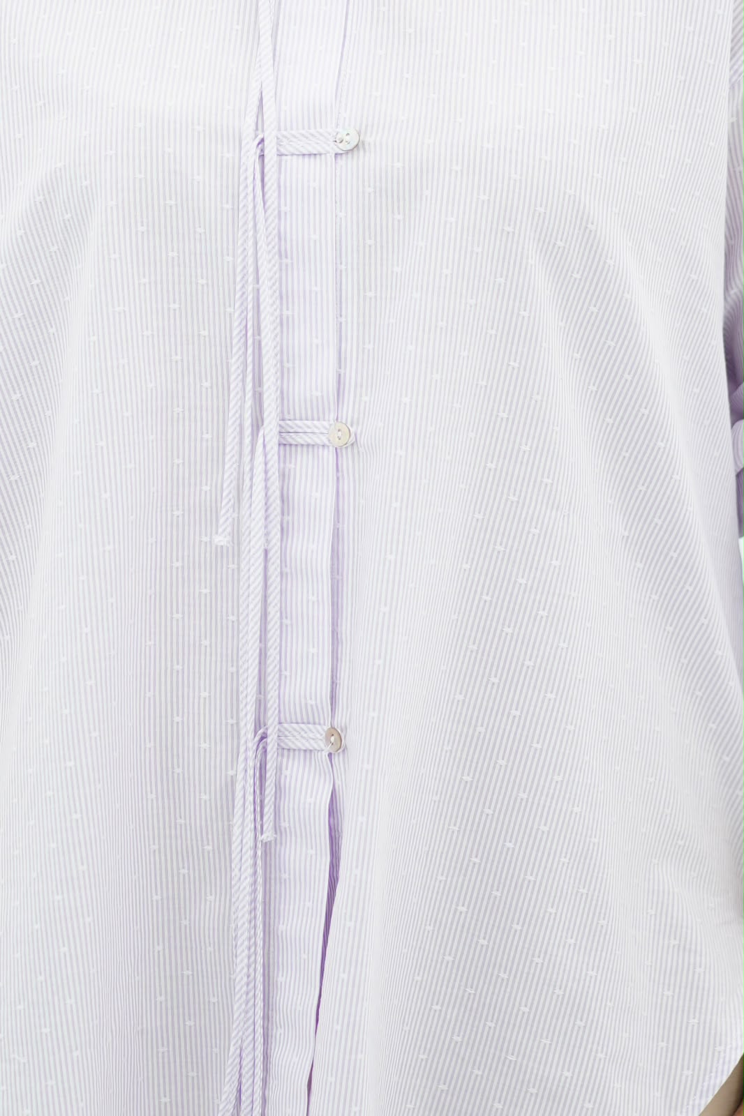 Chemise Oversize Mauve clair avec Détail Cordon