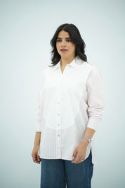 Chemise en Popeline - Rayé en rose