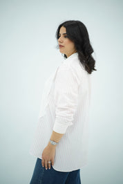 Chemise en Popeline - Rayé en rose