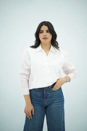 Chemise en Popeline - Rayé en rose