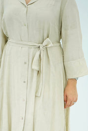 Robe-Chemise Midi Beige