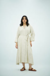 Robe-Chemise Midi Beige